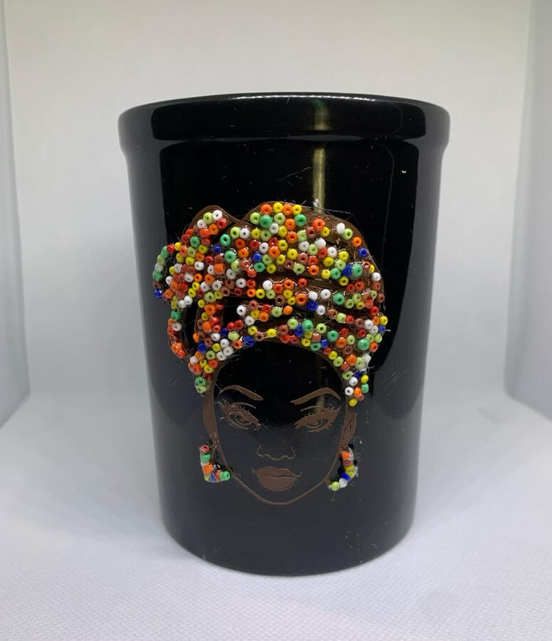 Beaded Afro Queen Mug